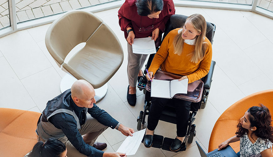 group of people sitting down