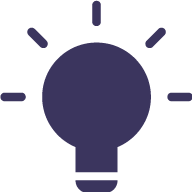 Graphic of a lightbulb, suggesting ideas or thoughts