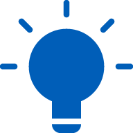 Graphic of a glowing lightbulb, in this case denoting ideas or thoughts