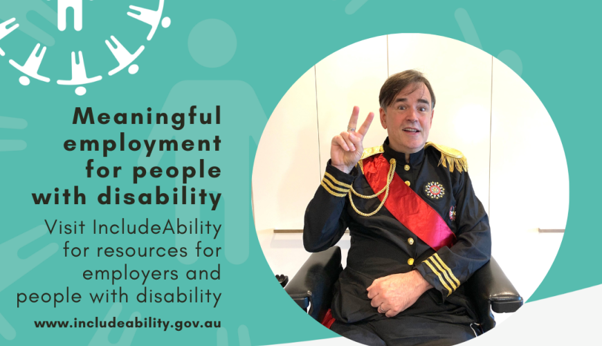 IncludeAbility Ambassador Profile Series with an image of Tim Ferguson